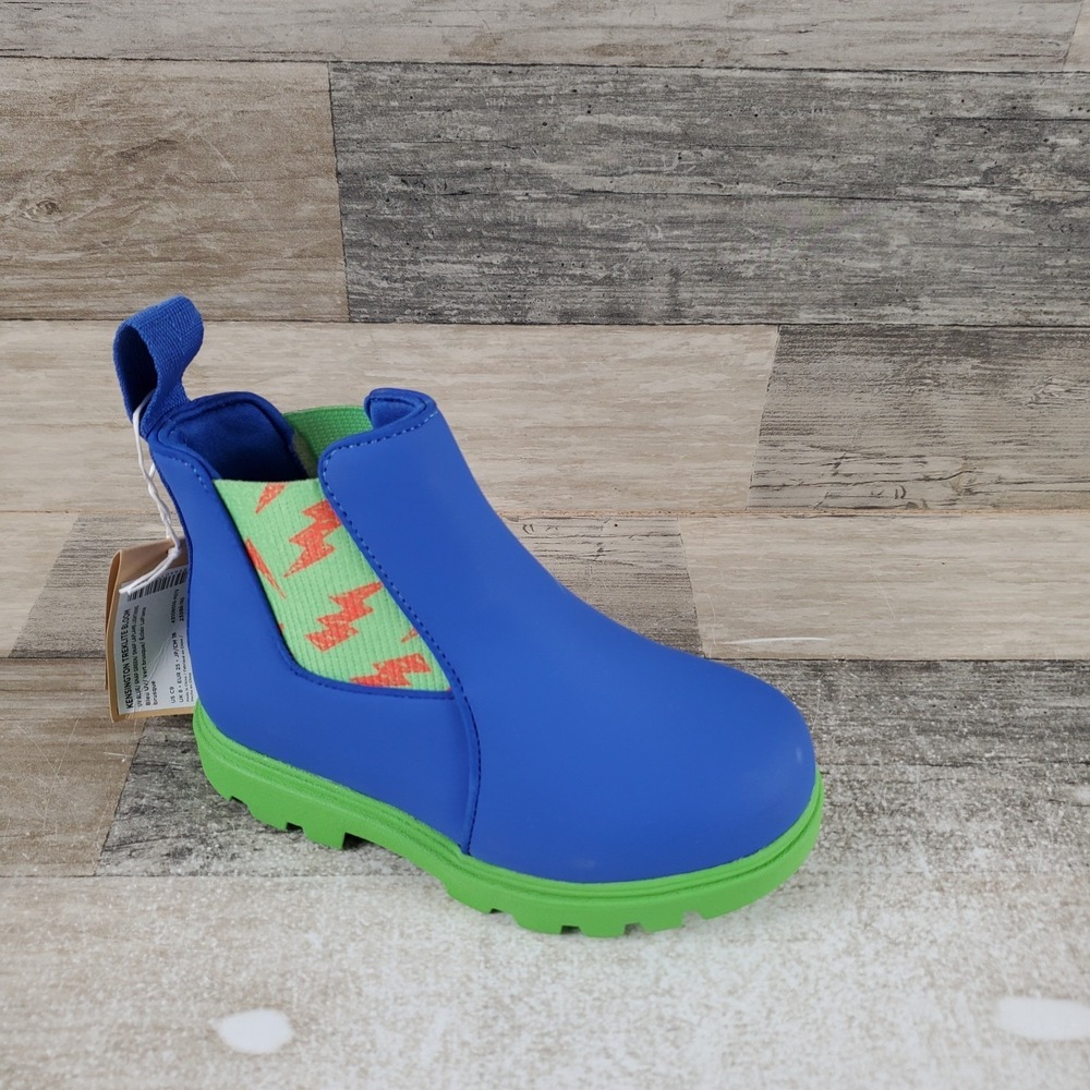 Native Kensington Treklite Bloom Kids Boots Sz 9 Blue Snap Green Laflame Slip On
